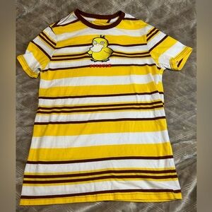 Box Lunch Pokémon Psyduck Striped Tee Shirt S/M. Preloved.
